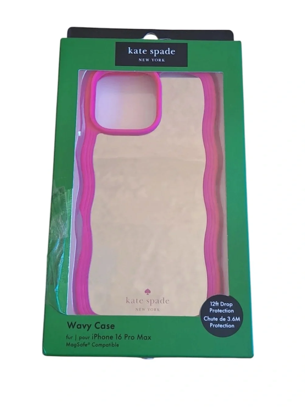 kate spade Pink Wavy Clear iPhone 16 Pro Max Case